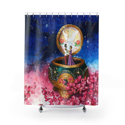 Watercolor Anastasia Music Box Shower Curtains