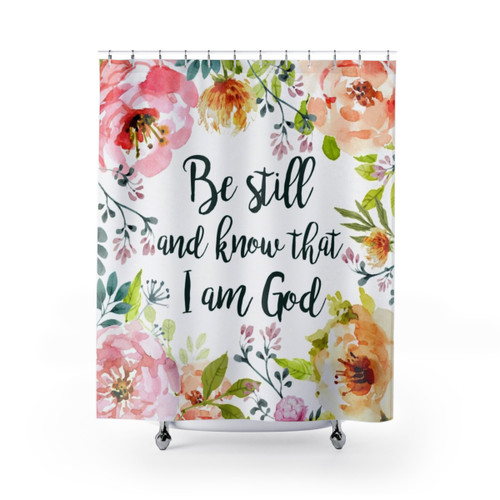 Be Still and Know Christian Inspirational Shower Curtains