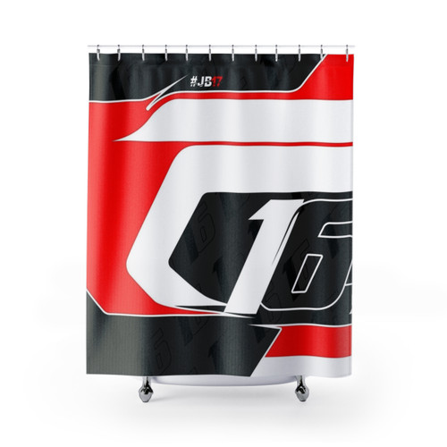 Charles Leclerc Ferrari F1 Helmet Shower Curtain