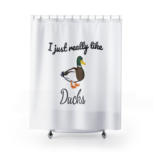 Funny Duck Themed Shower Curtain