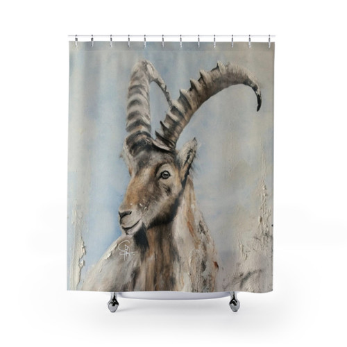Ibex Goat Shower Curtains for Bathroom Decor