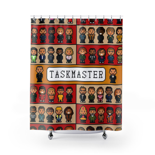Pixel Art Taskmaster Display Shower Curtains