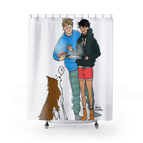 Breakfast themed shower curtains for Nick and Charlie fans
