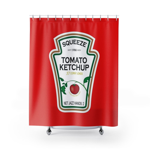 Funny Ketchup Label Shower Curtains