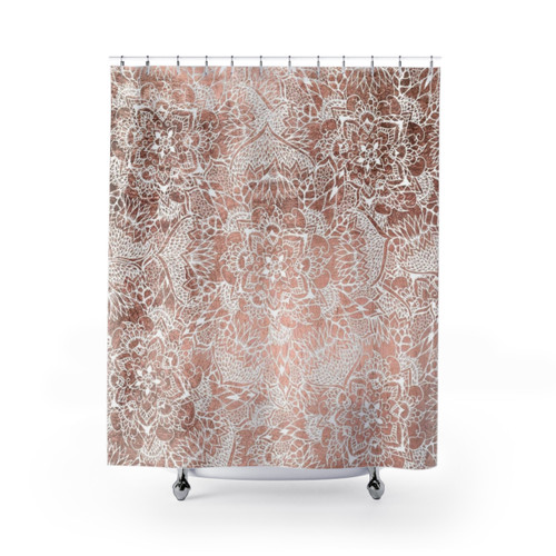 Modern Floral Mandala Shower Curtains