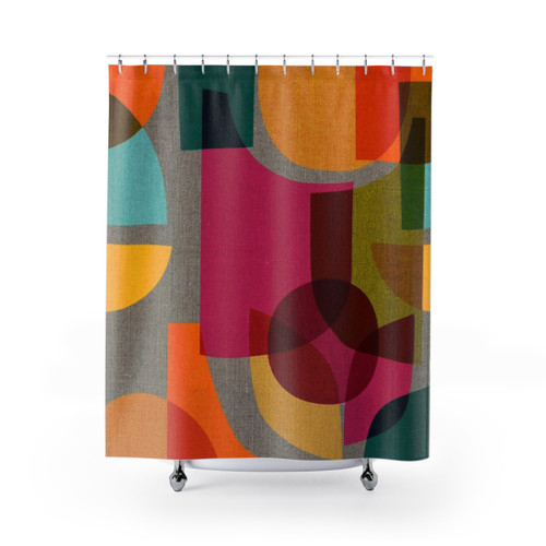 Mid-Century Modern Kaleidoscope Shower Curtains