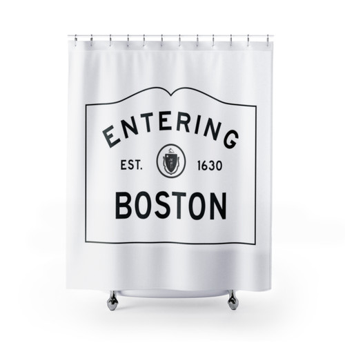 Entering Boston Shower Curtain Design