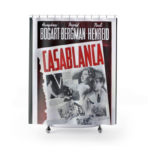 Vintage Casablanca Movie Poster Shower Curtain