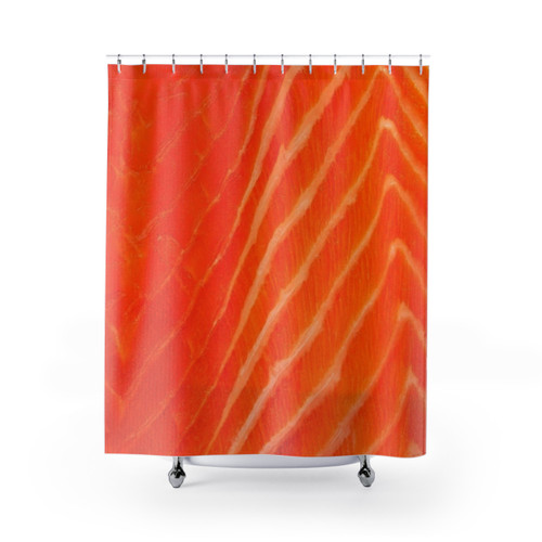 Raw Salmon Close Up Shower Curtains