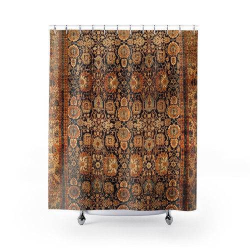 Antique Persian Malayer Rug Print Shower Curtains