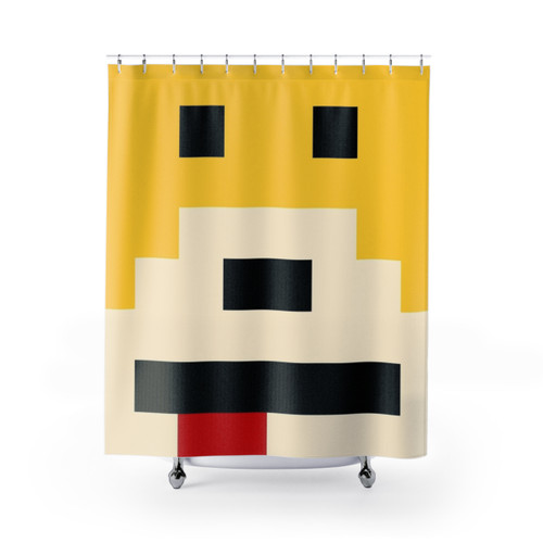 Flat Eric Minimal Yellow Shower Curtain