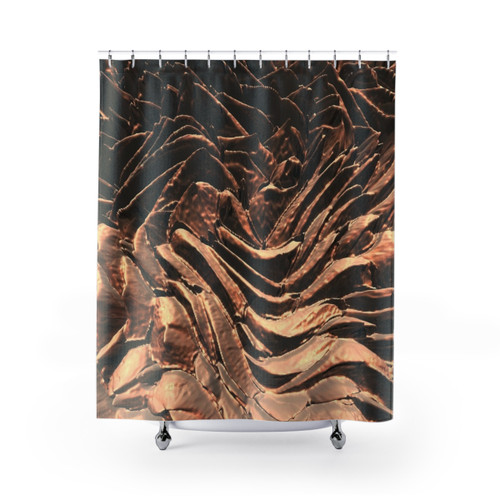 Abstract Copper Shower Curtains
