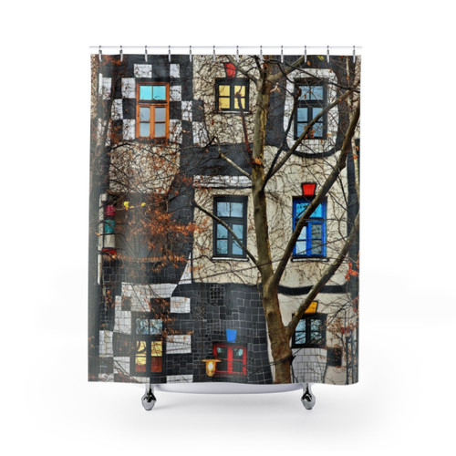 Kunst Haus Wien Shower Curtains - Vibrant Austrian Art Design
