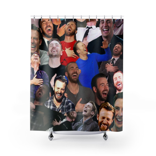 Chris Evans Laughing Shower Curtain