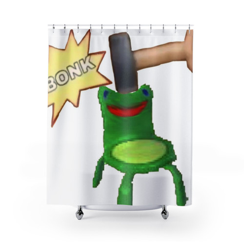 Froggy Chair Bonk Emoji Shower Curtains