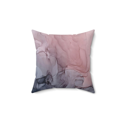Blush and Gray Abstract Flowing Ombre Pillow