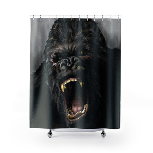 KING KONG Themed Shower Curtain with Ape Design