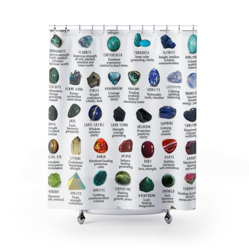 Gemstone Shower Curtains for Crystal Healing