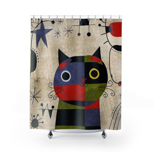 Joan Miro Inspired Surreal Shower Curtains