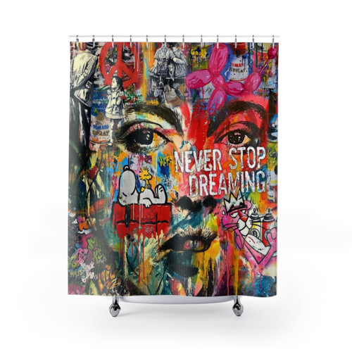 Banksy Inspired Pop Art Shower Curtain