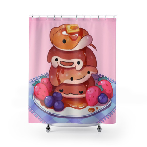 Fluffy sea pancake shower curtains