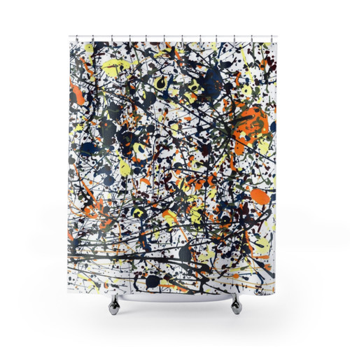 Pollock-Inspired Shower Curtain by mijumi