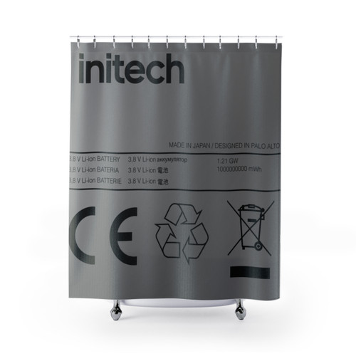 Inflated Battery Shower Curtains - Funny Swollen Phone Design