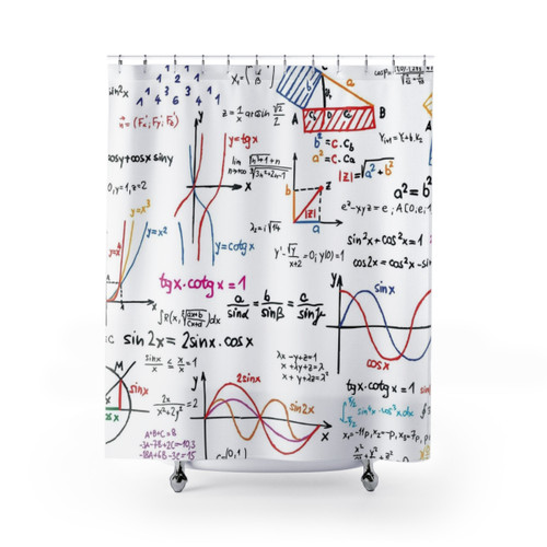 Mathematics Formulas and Numbers Shower Curtains