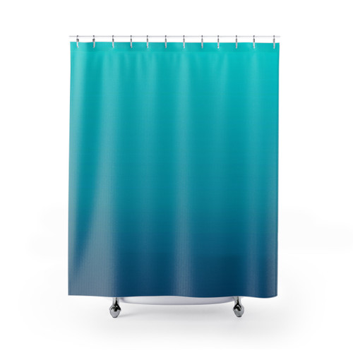 Teal blue ombre shower curtain with preppy beach style