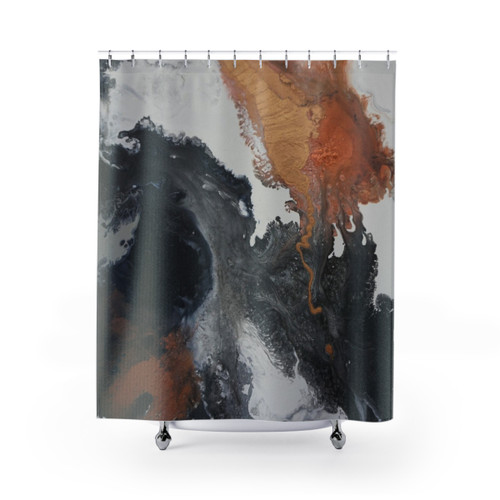 Mono Copper Shower Curtains - Stylish Metallic Bathroom Decor