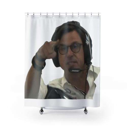 Angry Toto Wolff Formula 1 Shower Curtains