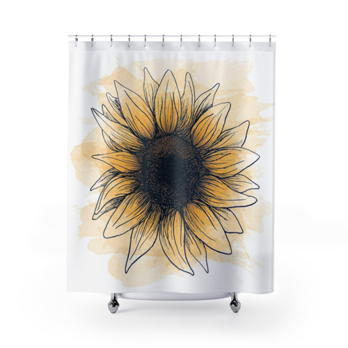 Watercolor Sunflower Shower Curtain