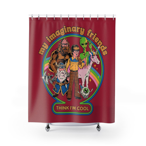My Imaginary Friends Shower Curtains - Whimsical Design with Mythological Creatures