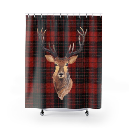 Highland Stag Face Shower Curtain