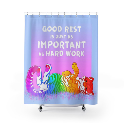 Rainbow Tiger Shower Curtains - Bathroom Decor