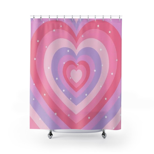 Pastel Hearts Shower Curtain