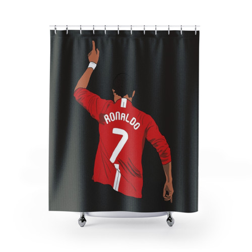 Cristiano Ronaldo MUFC Minimalist Shower Curtain