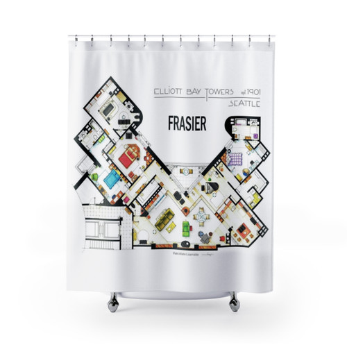 Frasier Apartment Floorplan Shower Curtains