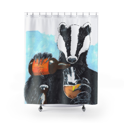 Craft Beer Badger Shower Curtain