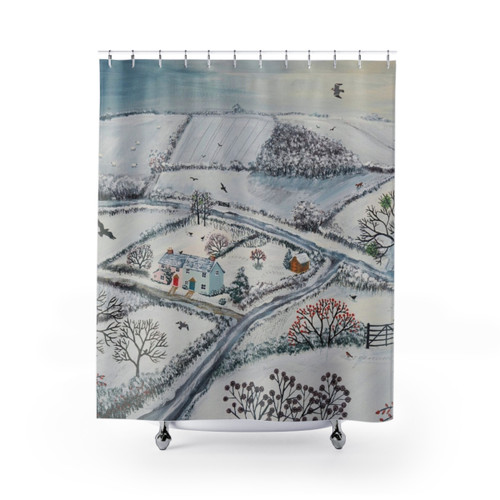 Scenic Winter Hills Shower Curtain
