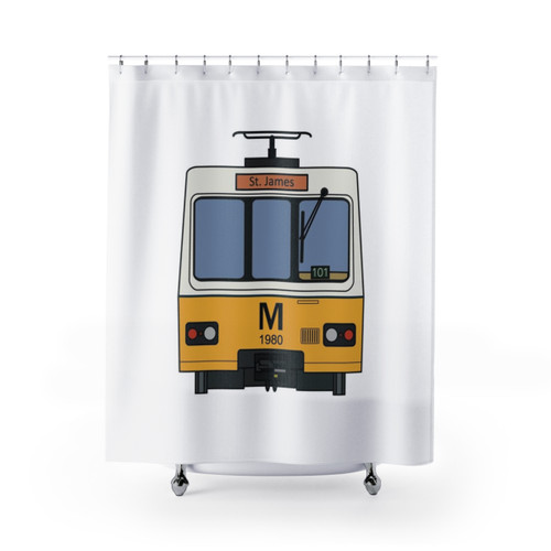Tyne and Wear Metro Themed Shower Curtain