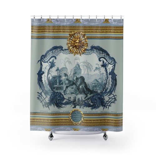 Chinoiserie Blue Shower Curtains for Elegant Bathroom Decor