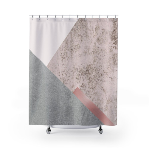 Minimalist Geometric Shower Curtains for Modern Bathroom Decor