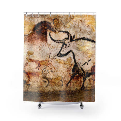 Lascaux Hall of the Bulls Aurochs Shower Curtain
