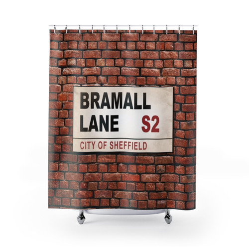 Bramall Lane Street Sign Shower Curtains