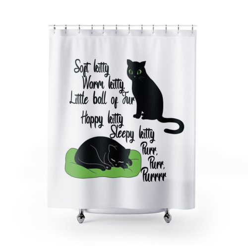 Soft Kitty Black Cats Shower Curtains