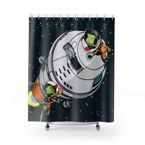 Kerbal Space Program Themed Shower Curtain