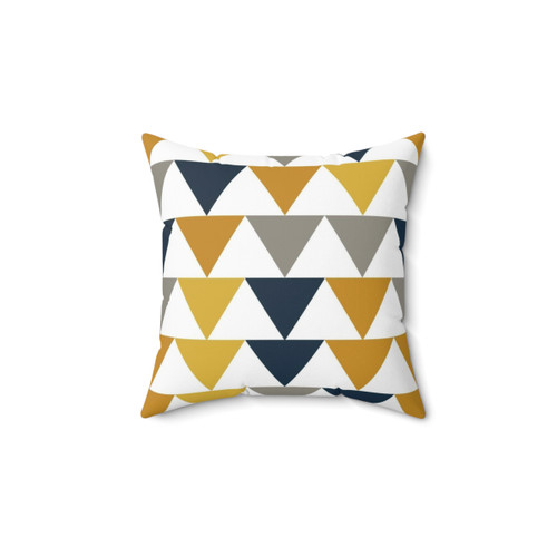 Minimalist Geometric Throw Pillow in Mustard, Navy & Gray