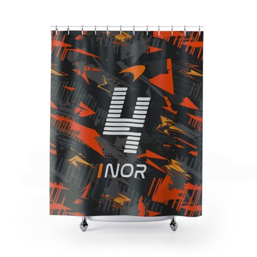 Lando Norris 4 Abstract Design Shower Curtain