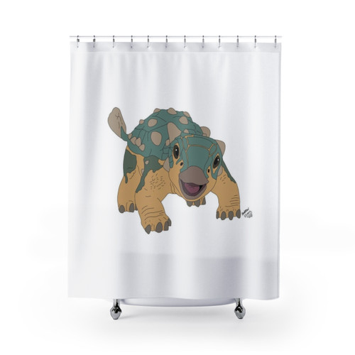 Jurassic Bumpy Shower Curtains - Prehistoric Dinosaur-Themed Bathroom Decor